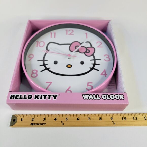 2024 Sanrio Hello Kitty Face Pink Wall Clock Analog Display 9.5" Diameter HK1330 - Picture 3 of 10